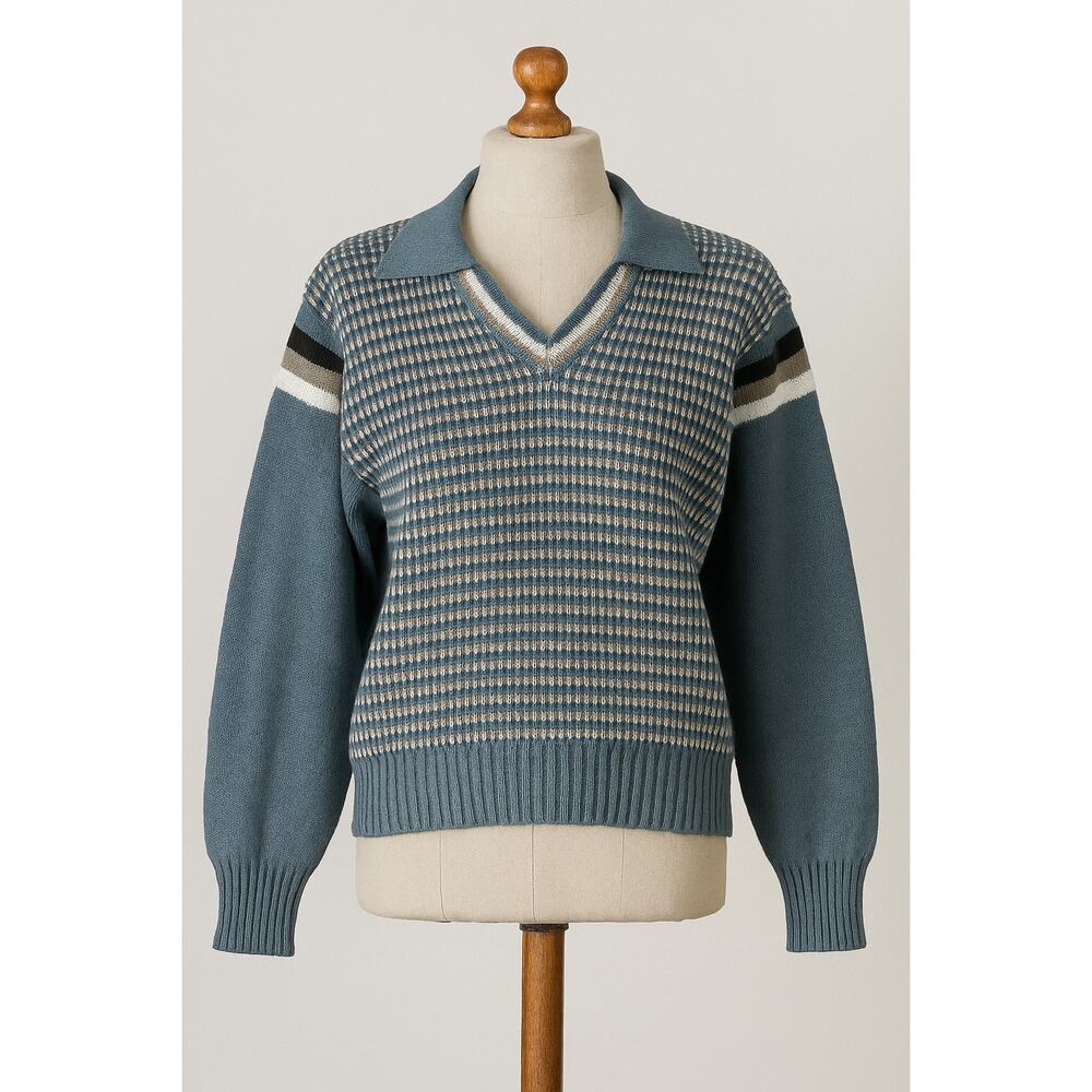 Men's Blue Patterned Sweater